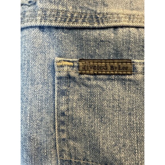 High Waisted Carpenter Jeans Size 14 Light Wash VTG 80s Riveted By Lee USA Made - Picture 8 of 15